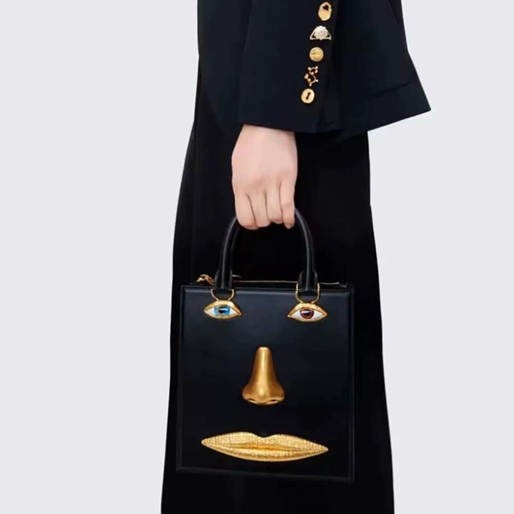 Luxury Bags Gold - Женская сумка-кроссбоди из высококачественной черной кожи