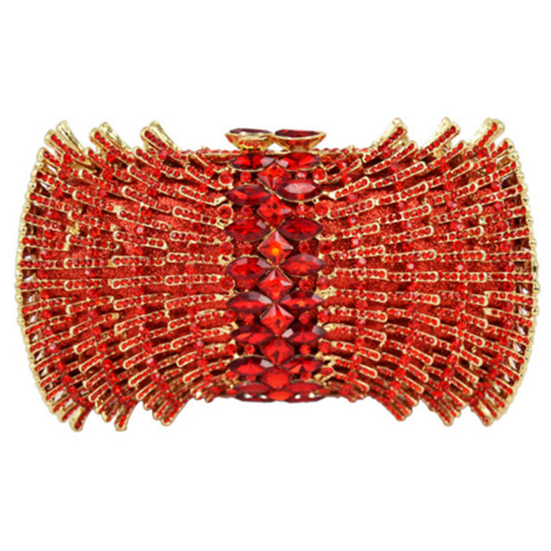 Luxury Bags Girls - Красная вечерняя сумочка-клатч со стразами, женские