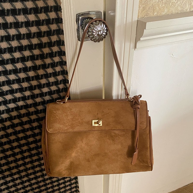 Luxury Bags Sale - Женская сумка из искусственной замши, большая